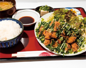 鶏の唐揚げ定食<br><span>ねぎマヨポン酢</span>